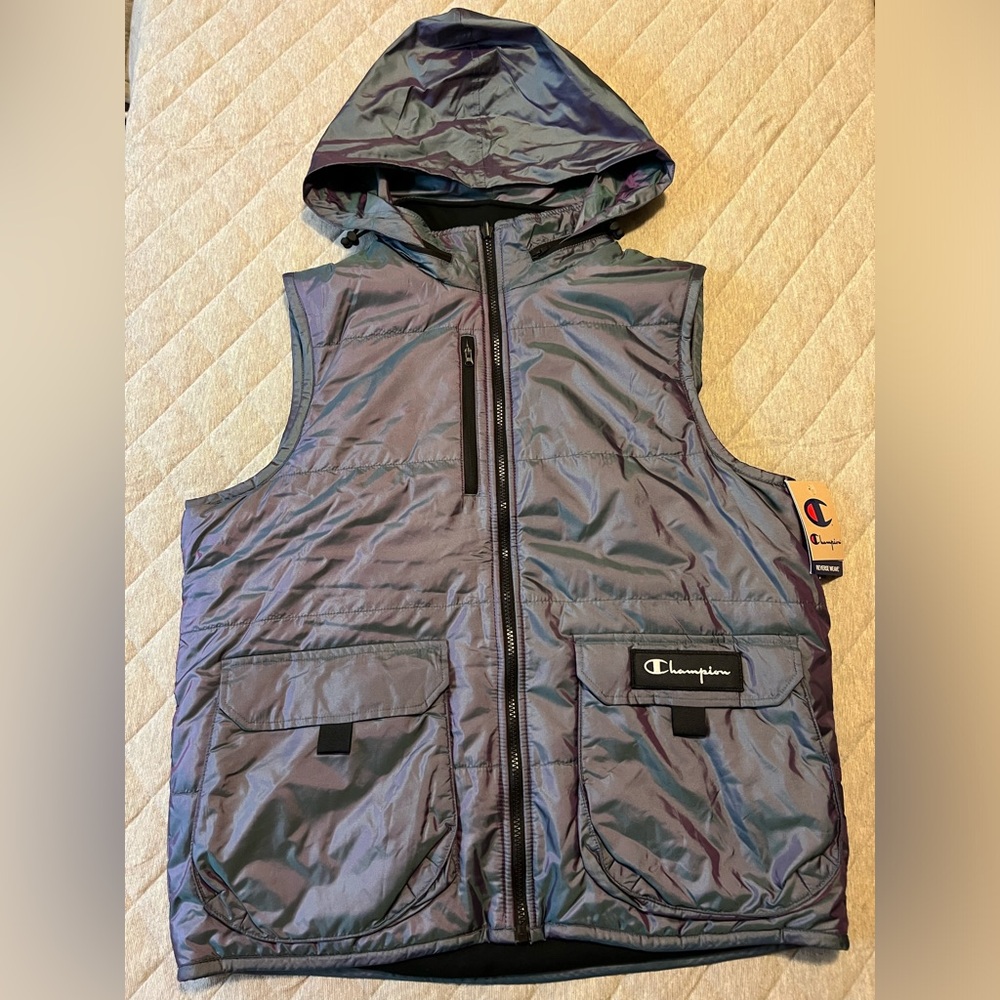 Champion Metallic and Black Exclusive Reverse Weave Heavyweight Vest